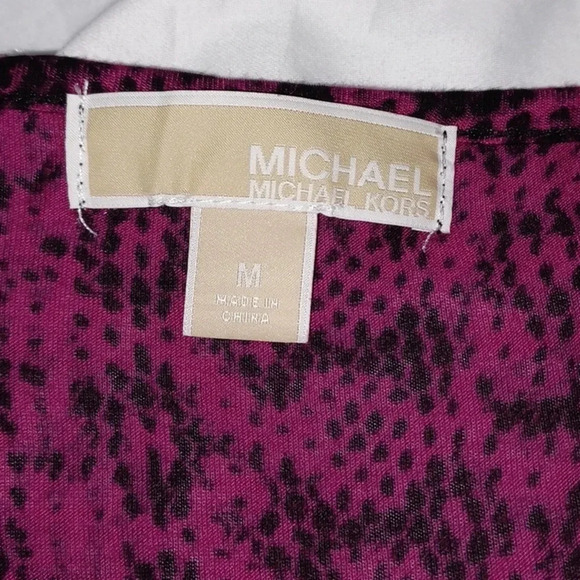 Michael Michael Kors animal print scoop neck 3/4 sleeve shirt - Picture 2 of 7